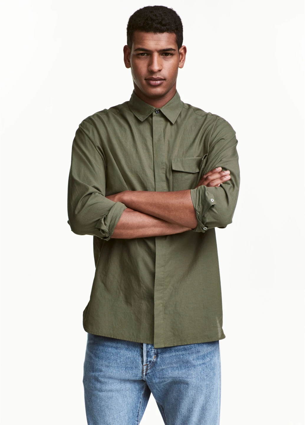 Сорочка демісезон,хакі, H&M (256797748)