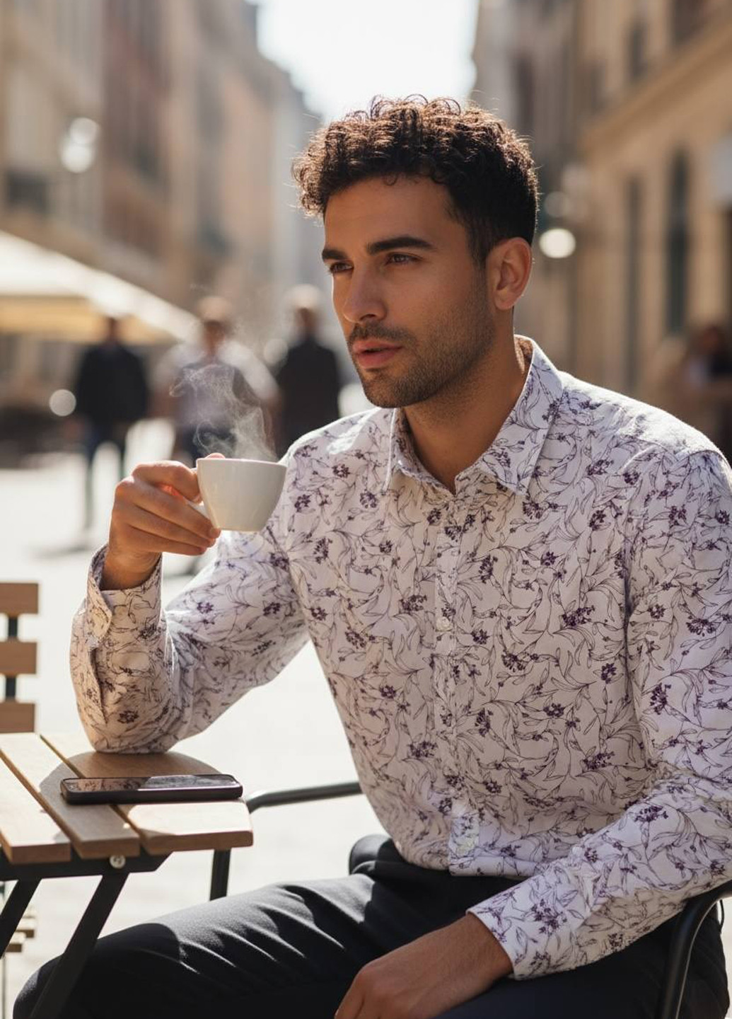 Белая кэжуал рубашка с цветами Murano