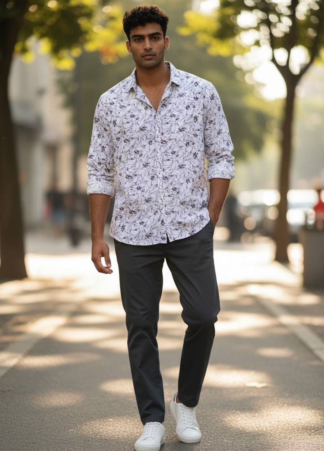 Белая кэжуал рубашка с цветами Murano