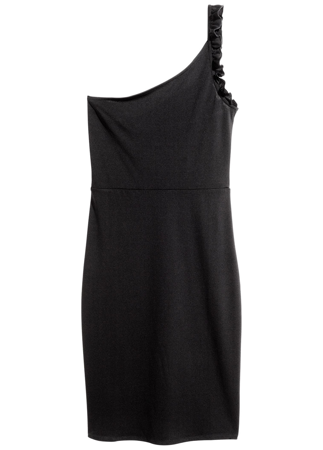 Чорна коктейльна сукня, сукня на одне плече H&M однотонна