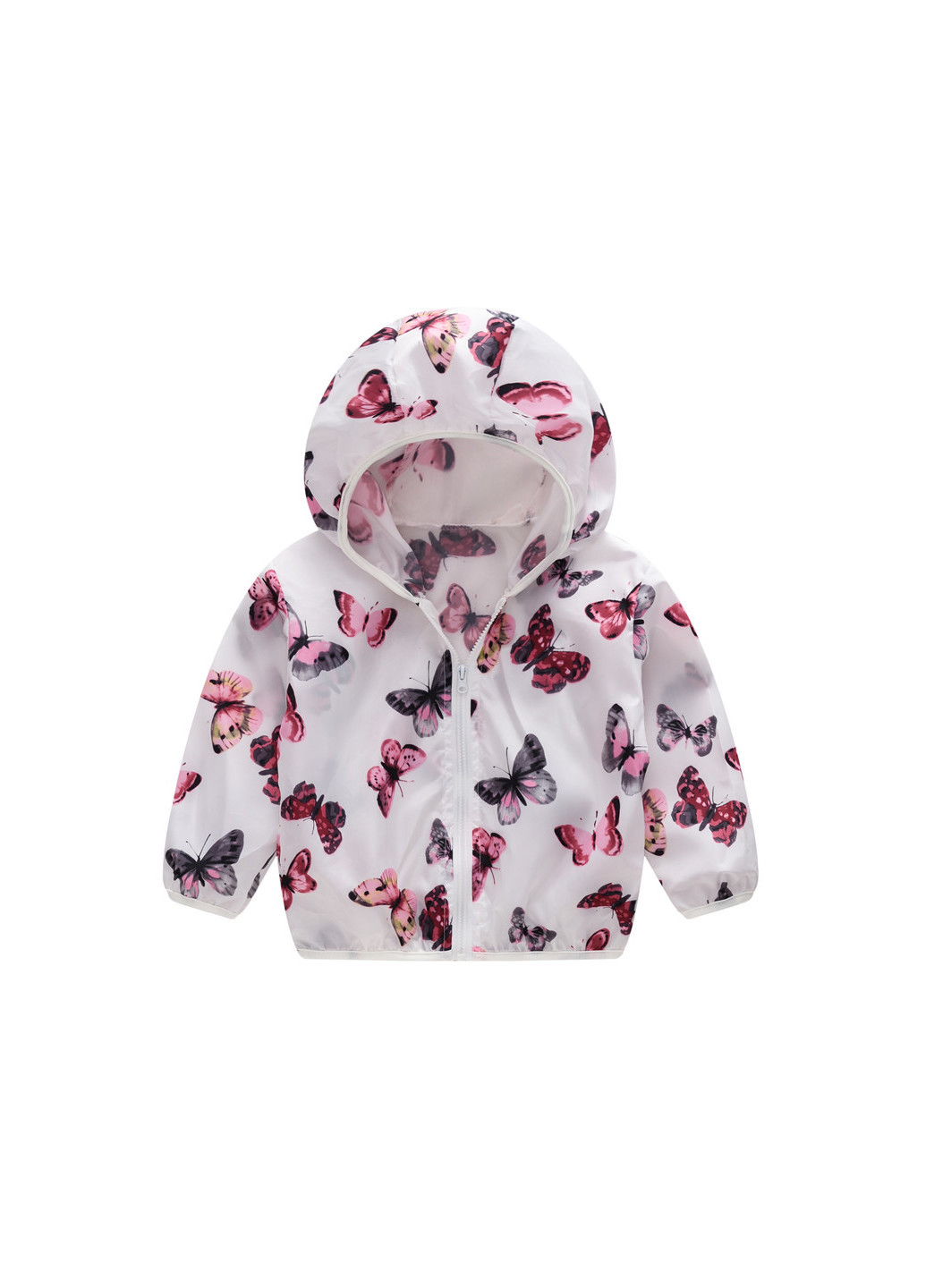 Белая демисезонная куртка-ветровка для девочки милые бабочки Jomake 51170