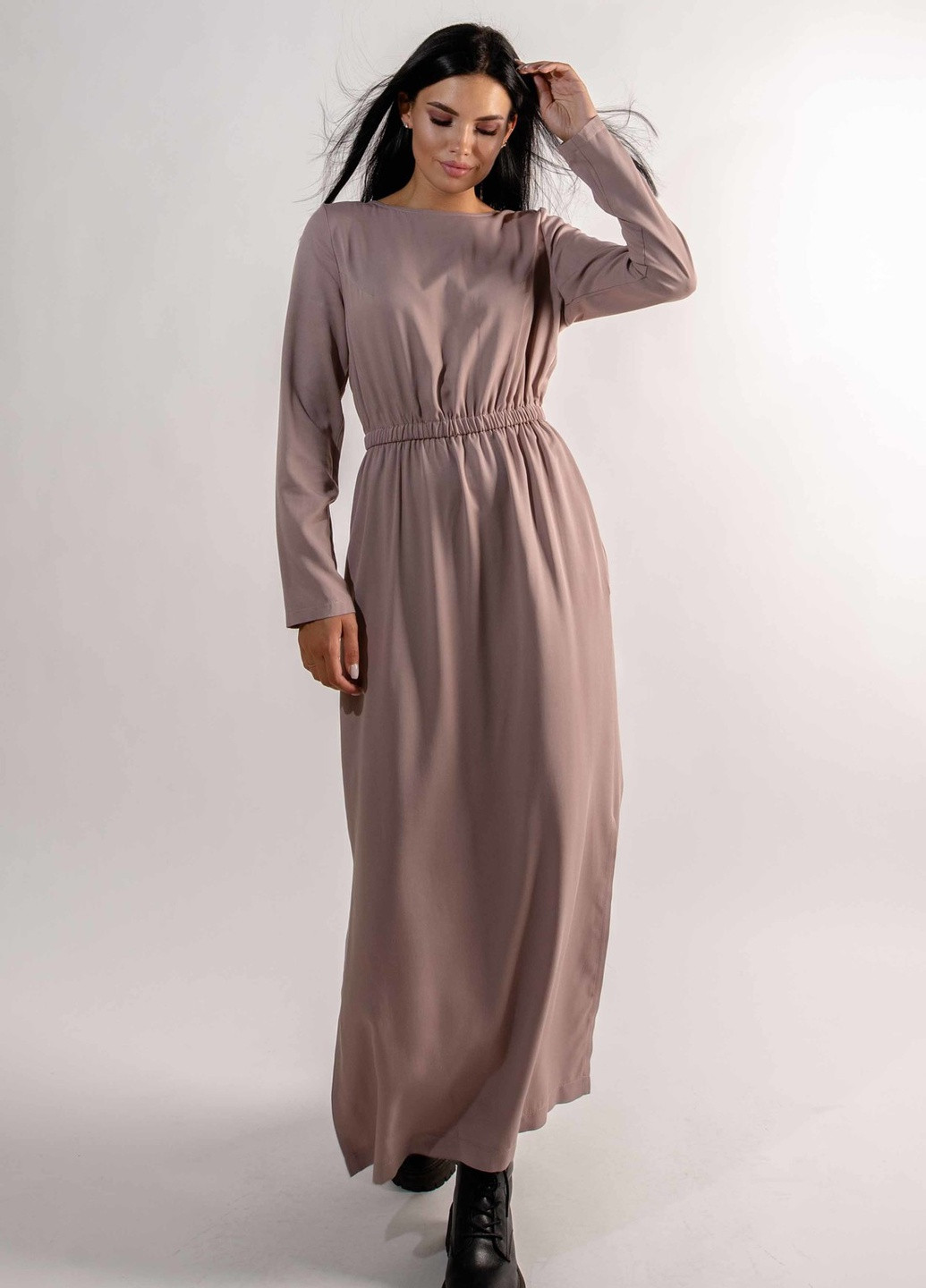 Бежевое кэжуал платье Ри Мари однотонное