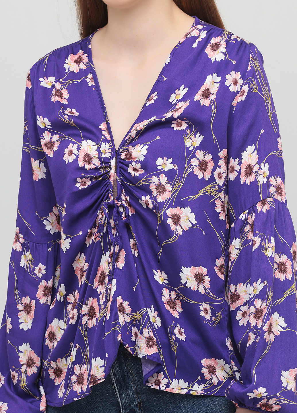 Фиолетовая демисезонная блуза Mango