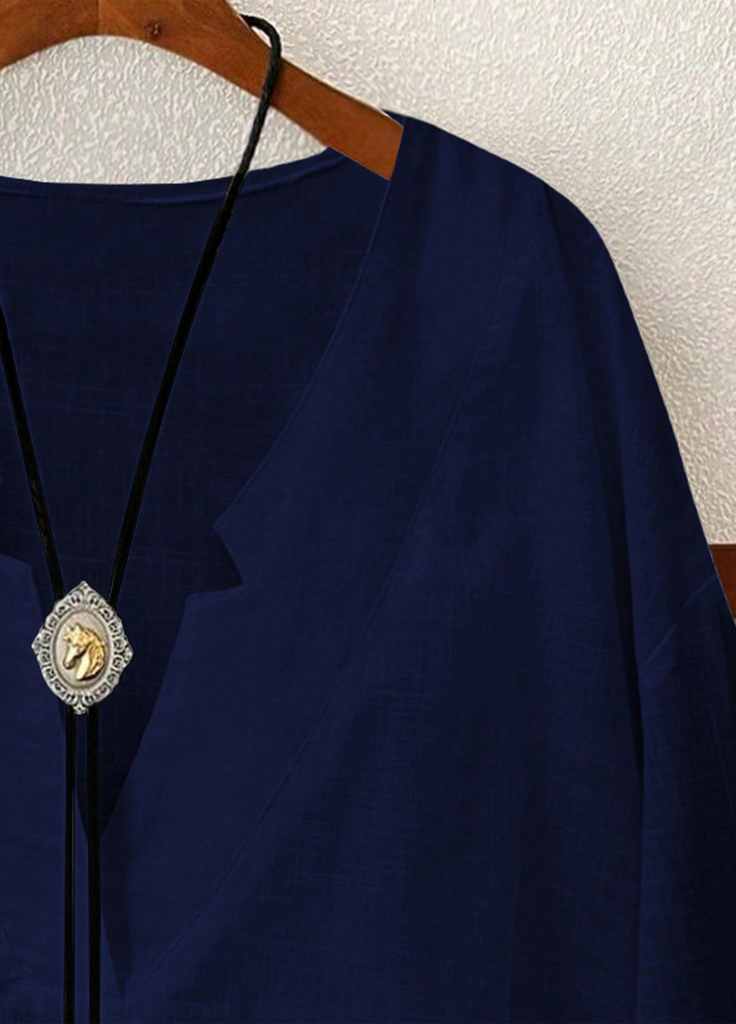 Тёмно-синяя блуза SHEIN