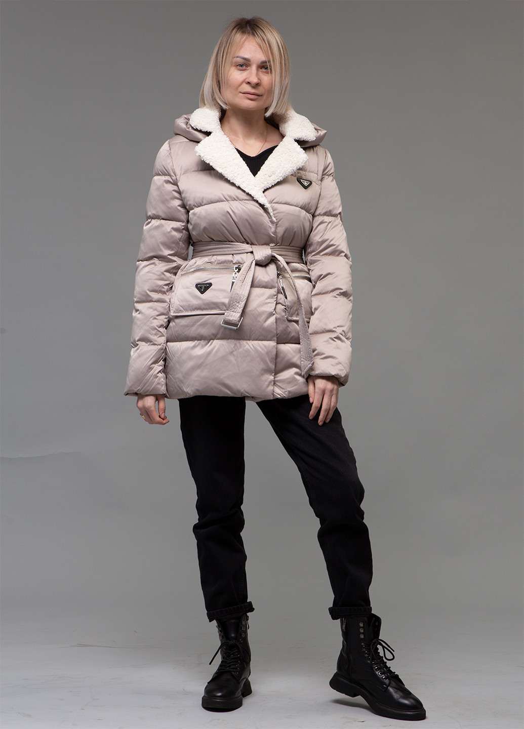 Бежевый зимний Пуховик ZLLY
