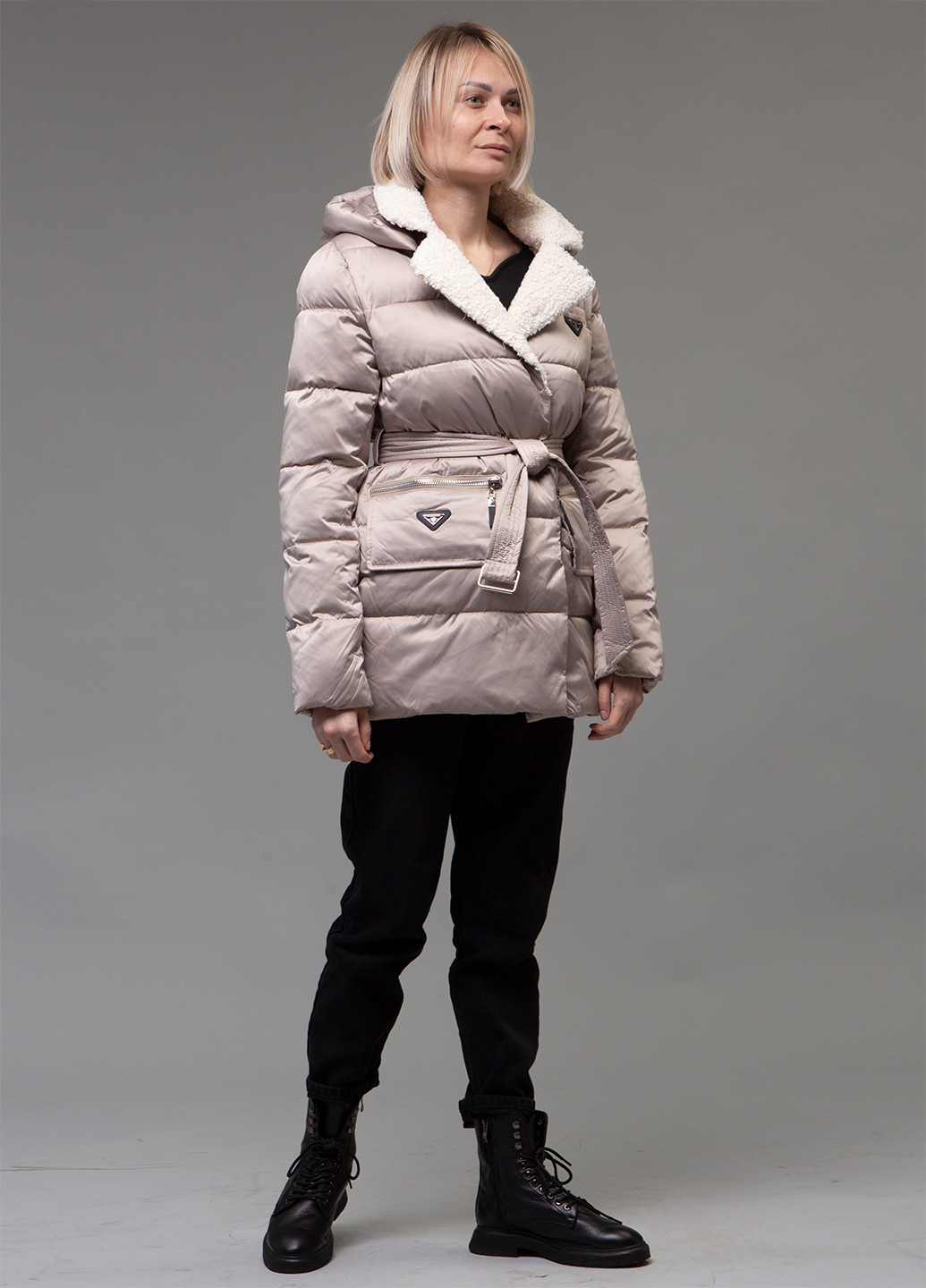 Бежевый зимний Пуховик ZLLY