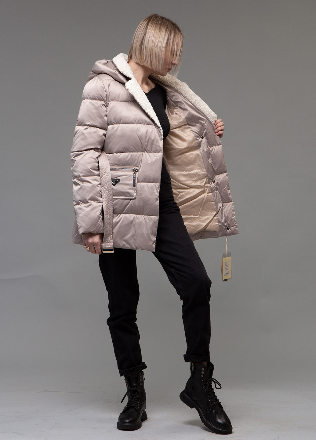 Бежевый зимний Пуховик ZLLY