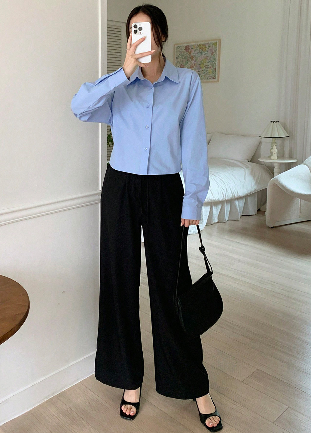 Голубой праздничный, классическая, кэжуал рубашка однотонная SHEIN