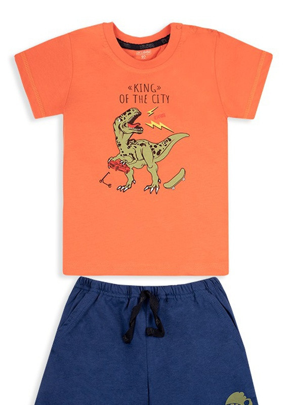 Помаранчевий літній дитячий костюм для хлопчика * технозавр * Габби