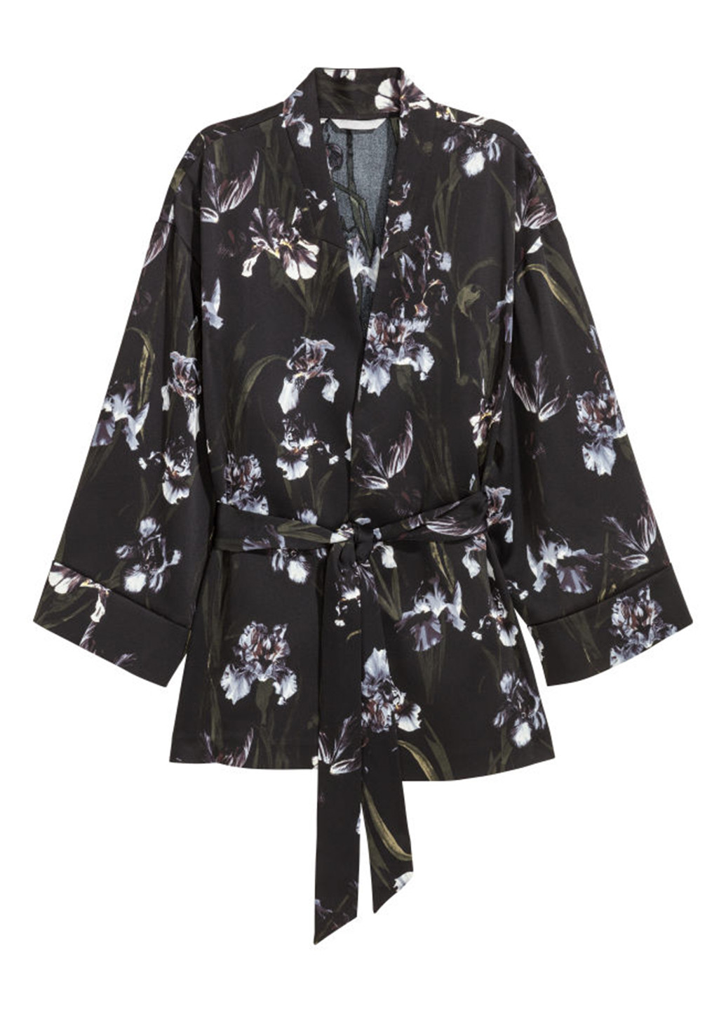 Черный женский жакет H&M с цветочным узором - демисезонный