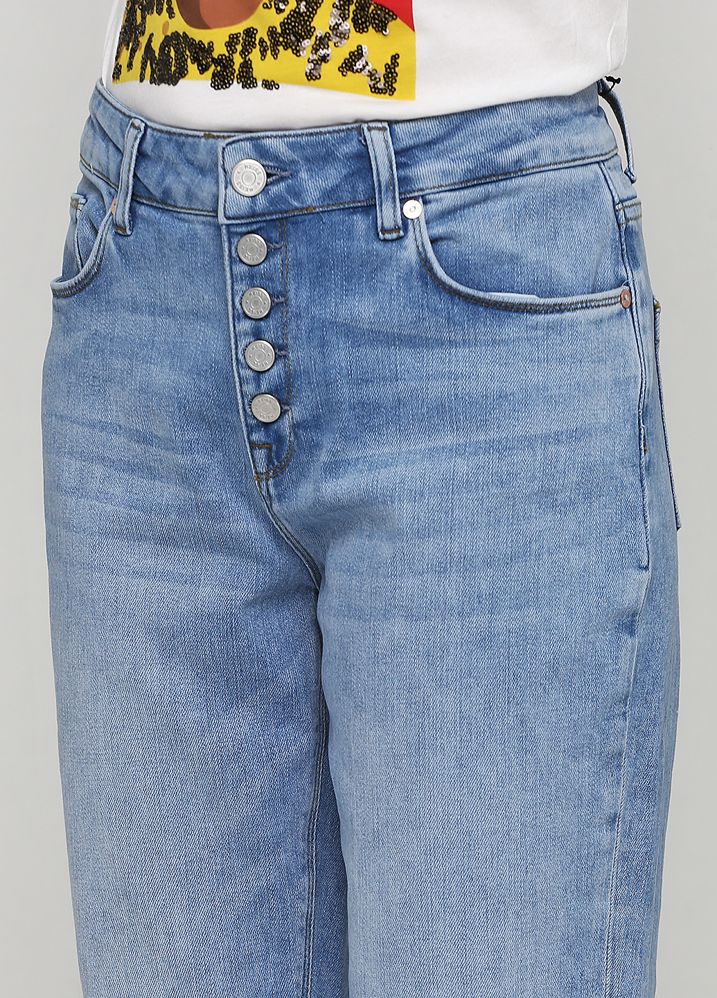 Голубые демисезонные прямые джинсы Reiss