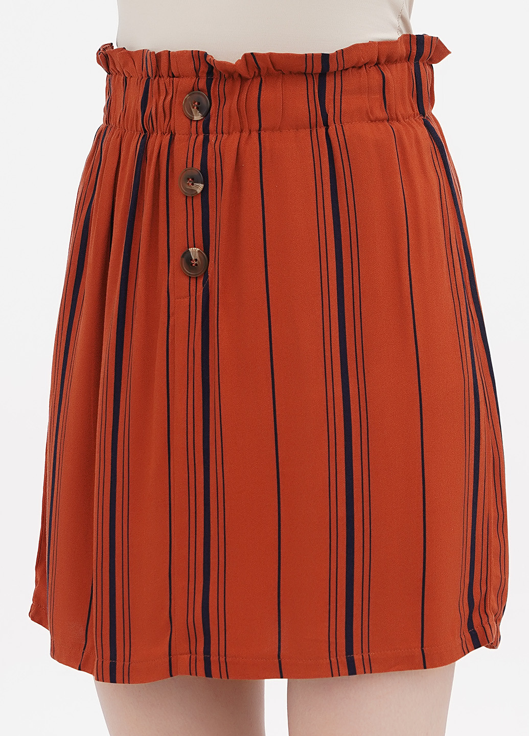 Терракотовая кэжуал в полоску юбка Cropp а-силуэта (трапеция)
