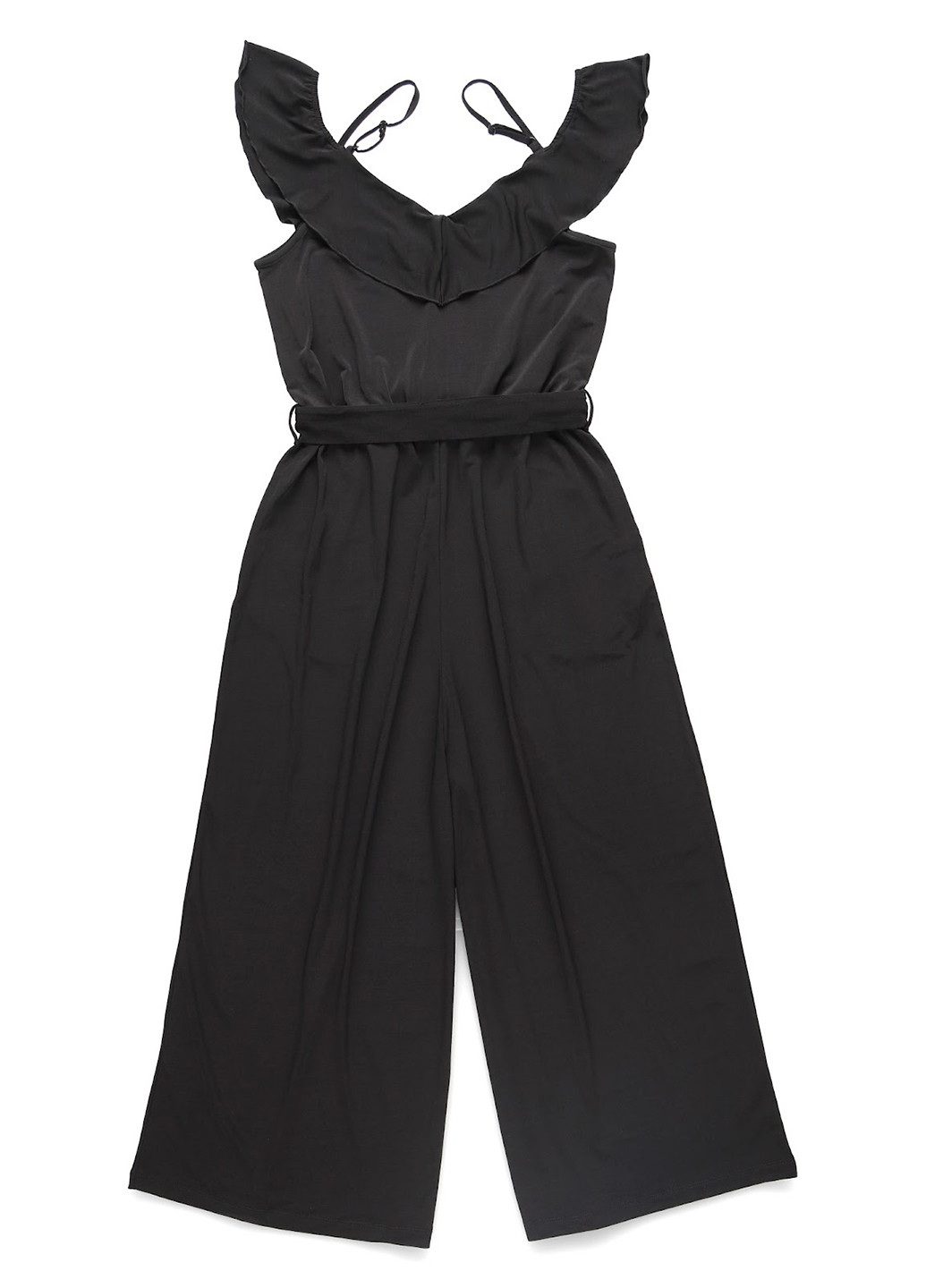 Комбінезон Tigha комбінезон-брюки однотонний чорний кежуал поліестер