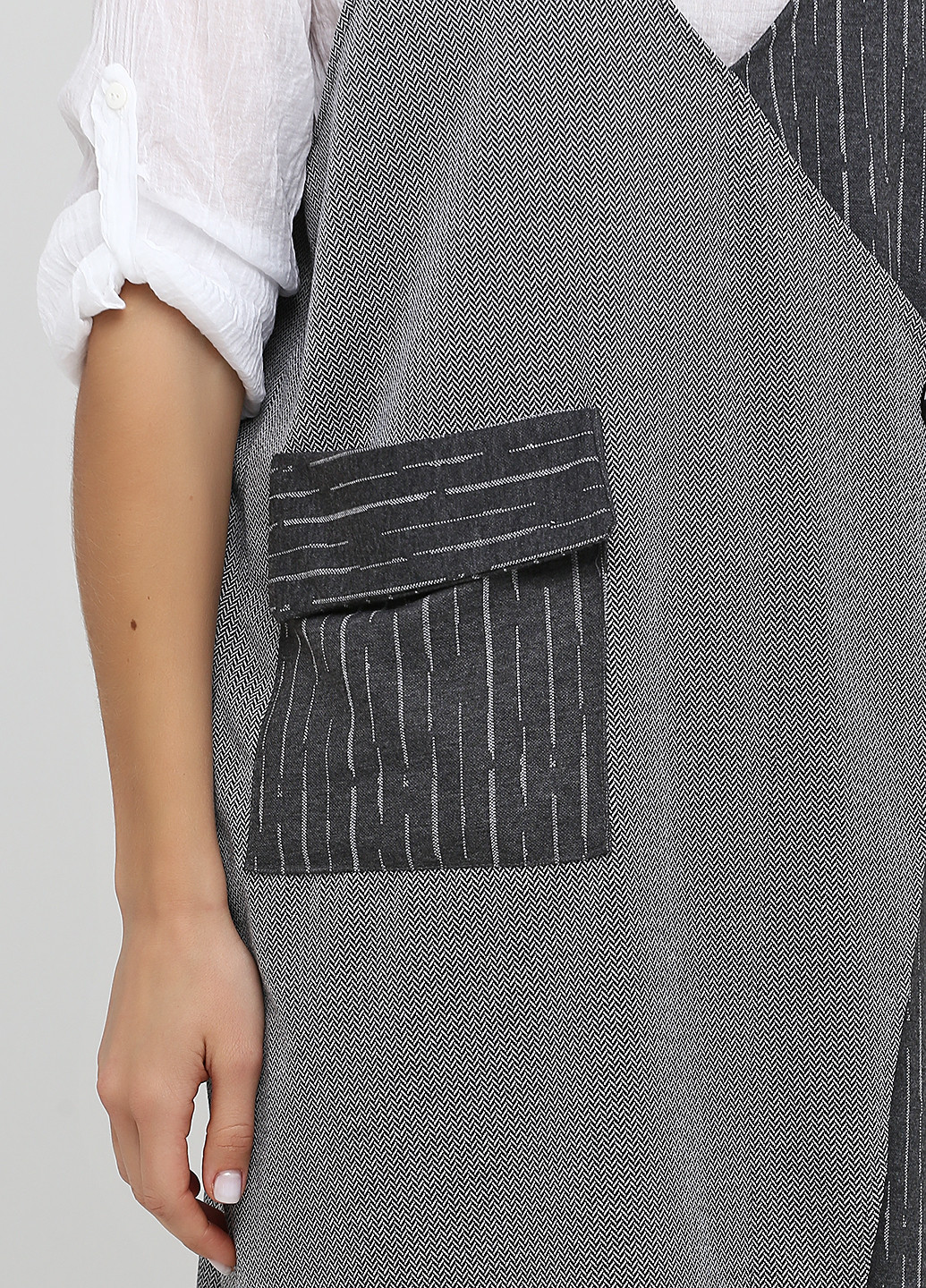 Черно-белый демисезонный комплект (сарафан, блуза) Made in Italy