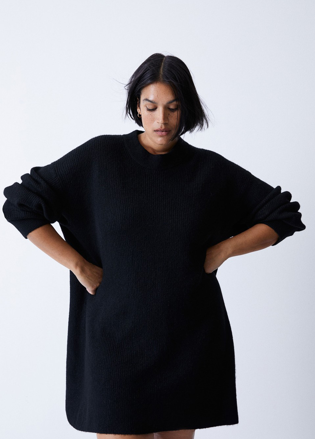 Чорна кежуал сукня сукня светр H&M однотонна