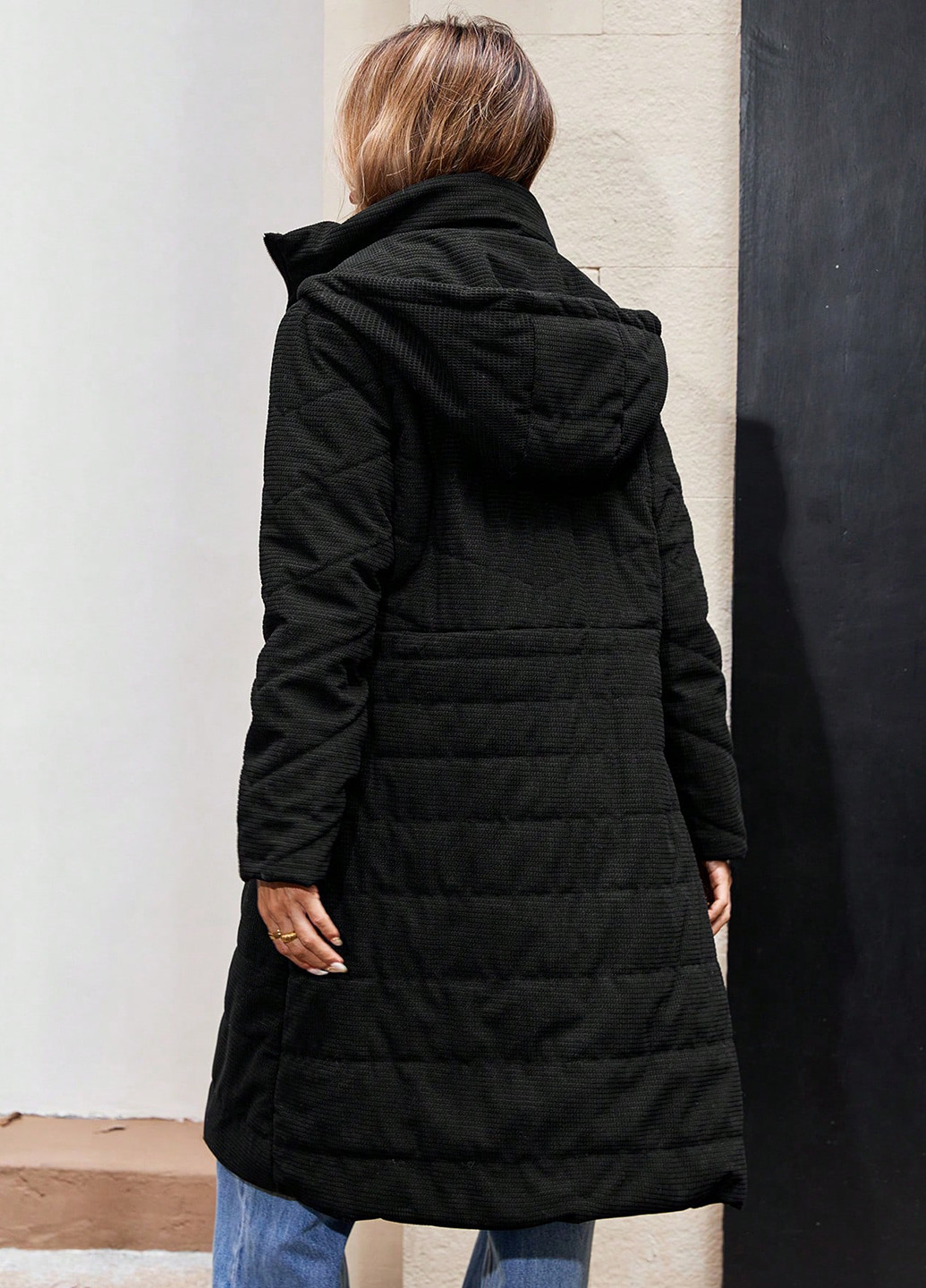 Чорне демісезонне Пальто SHEIN