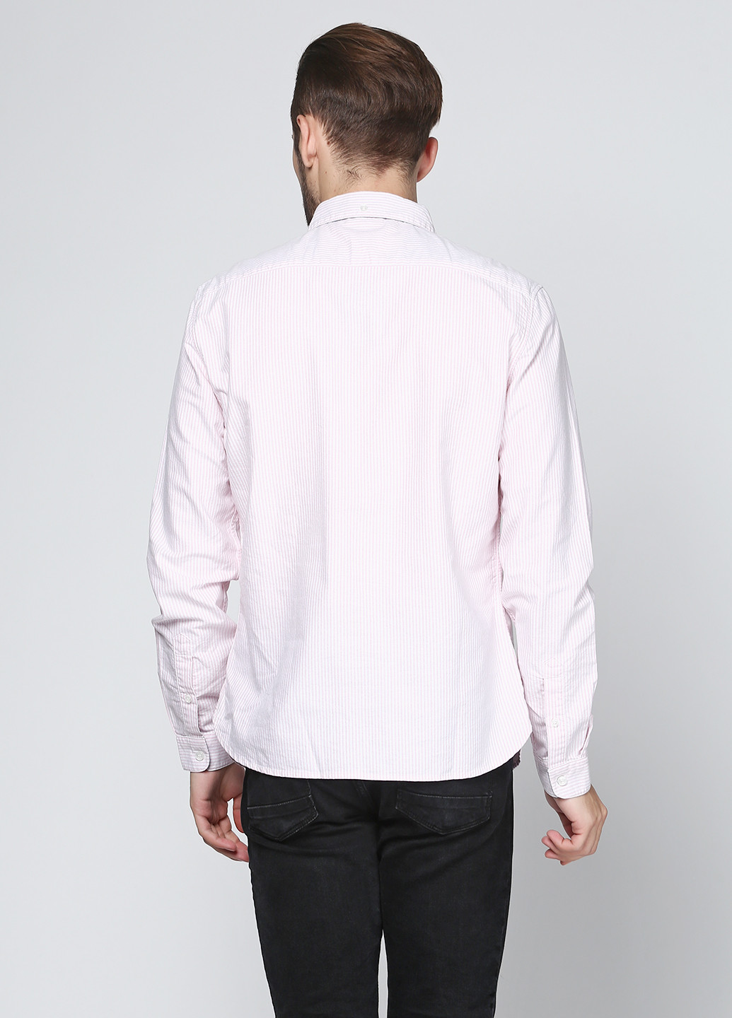 Розовая кэжуал рубашка в полоску Linea с длинным рукавом