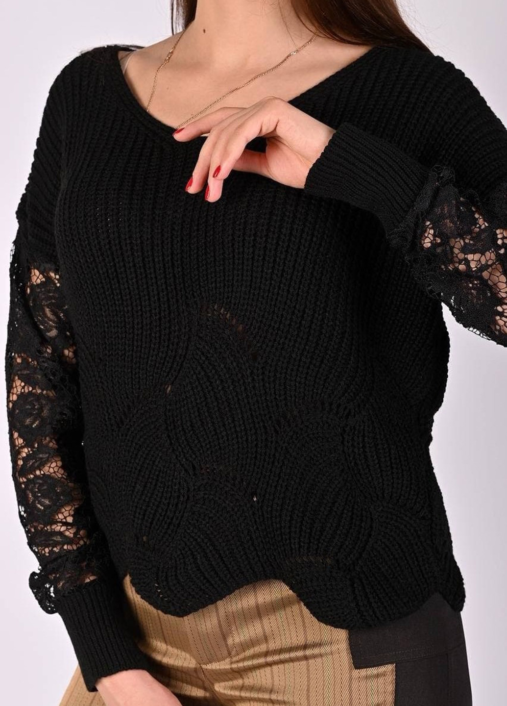 Черный демисезонный пуловер пуловер Nobrand