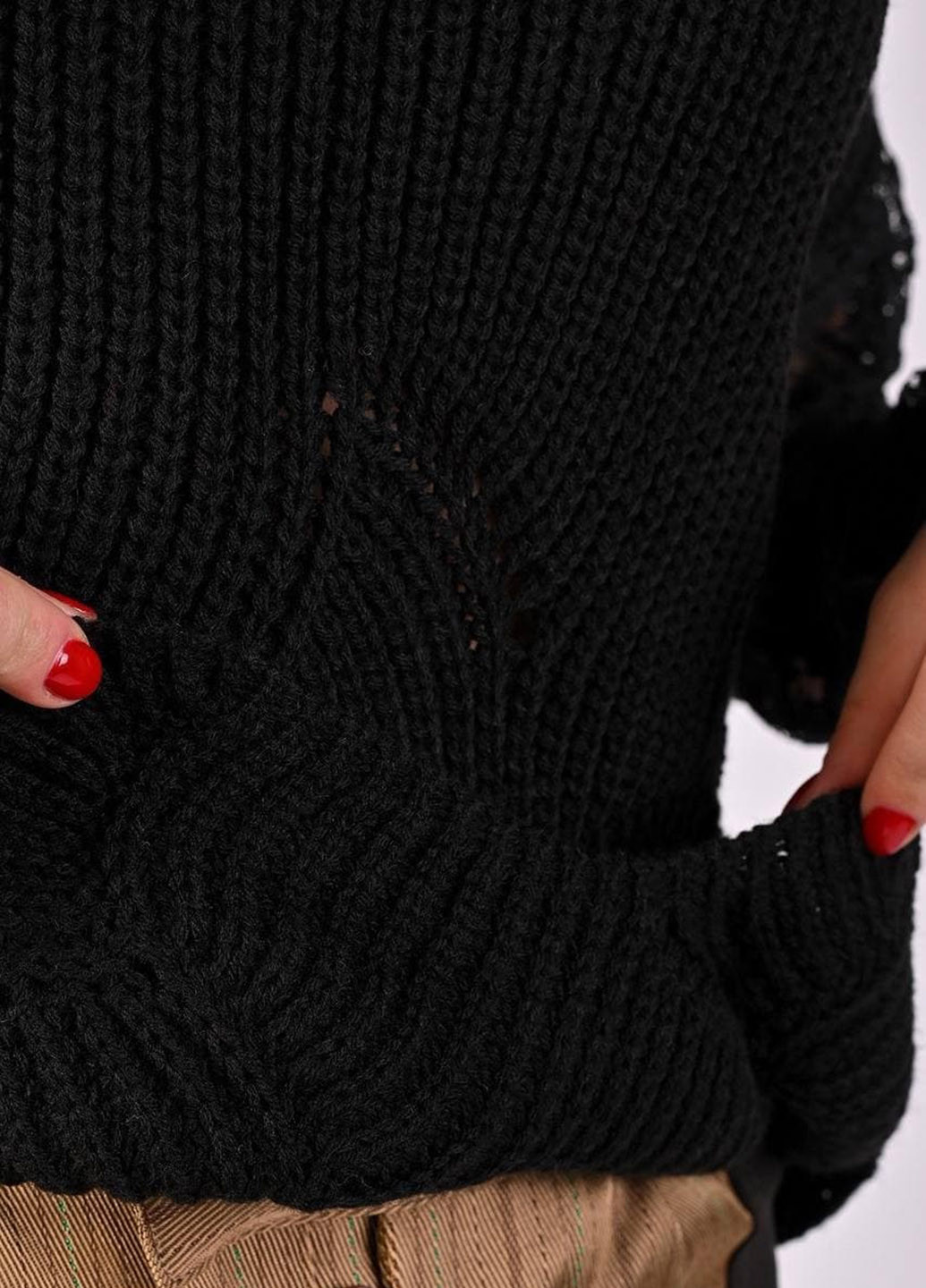 Черный демисезонный пуловер пуловер Nobrand