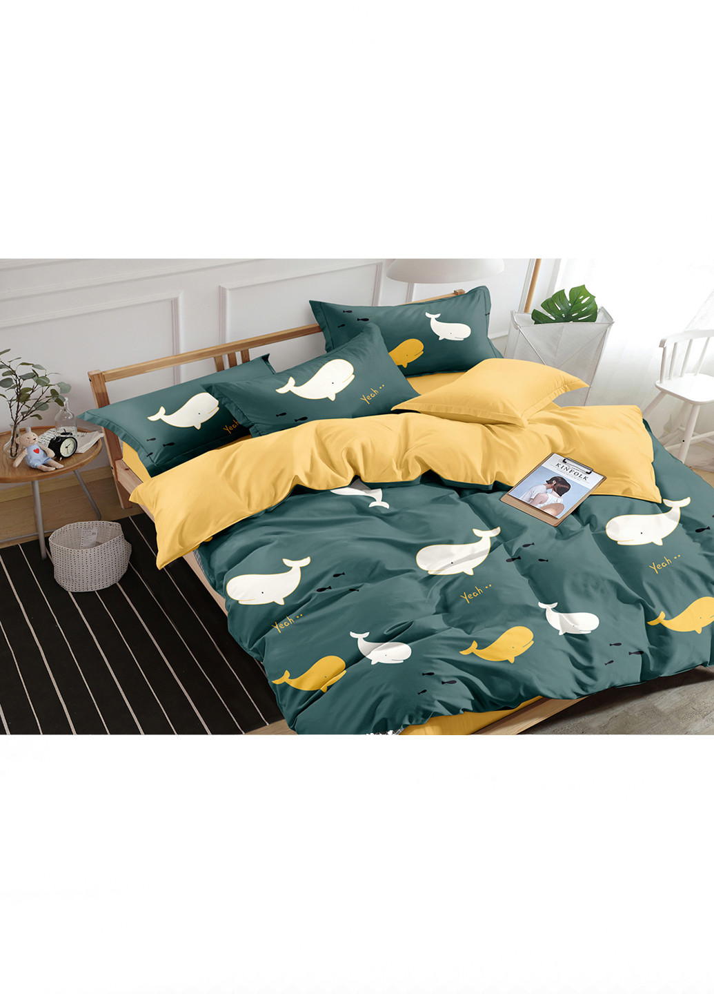 Хлопковое постельное белье Whales с сатиновым плетением SoundSleep (223913259)