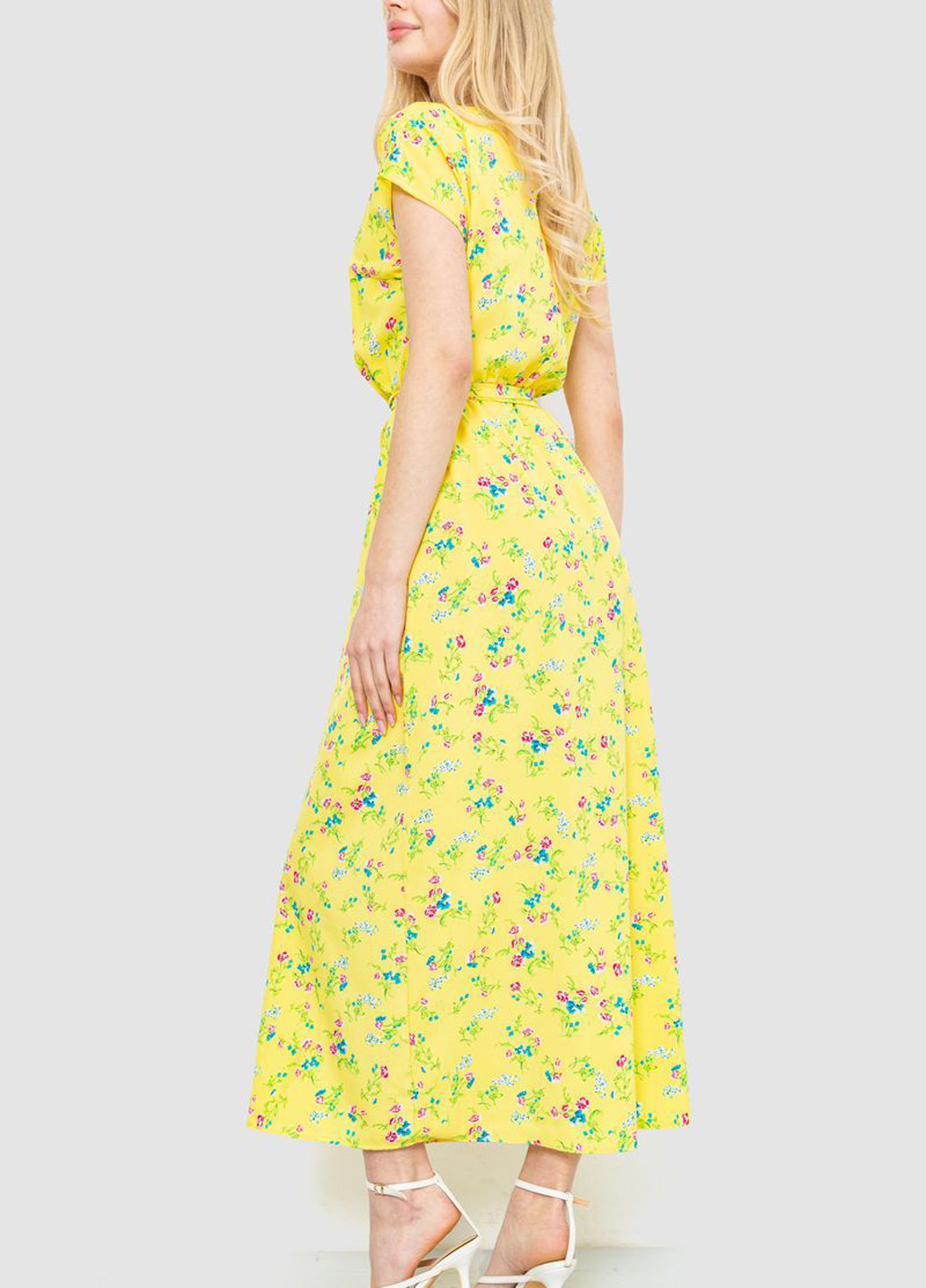 Желтое кэжуал платье Ager с цветочным принтом