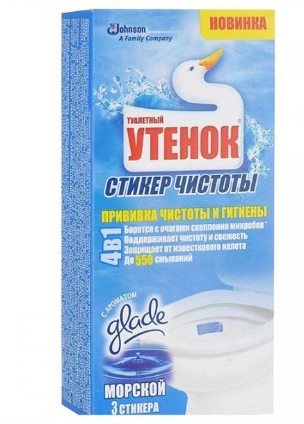 Туалетный утенок стик.чист. чистящее средство для унитаза морской 3шт Duck (247833989)
