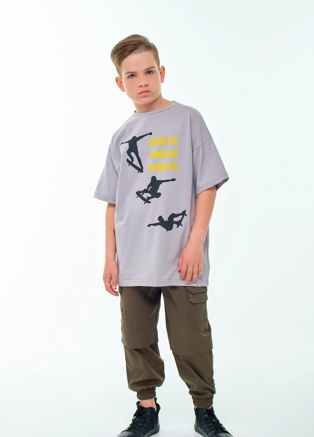 Серая демисезонная футболка Yumster Skater