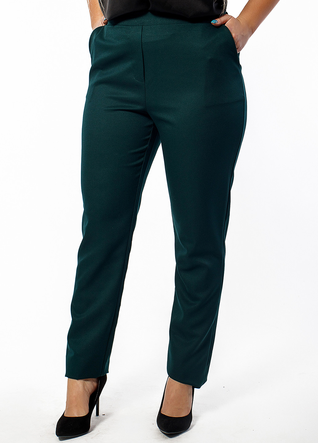 Бутылочный зеленые кэжуал демисезонные брюки Primyana