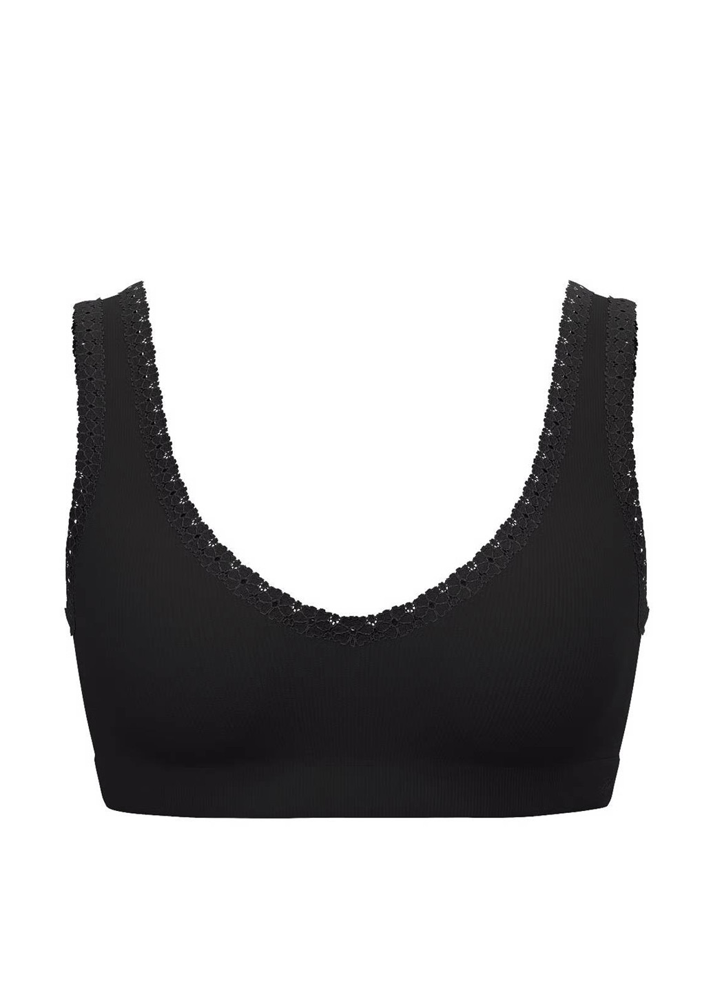 Чёрный топ бюстгальтер Victoria's Secret без косточек полиамид