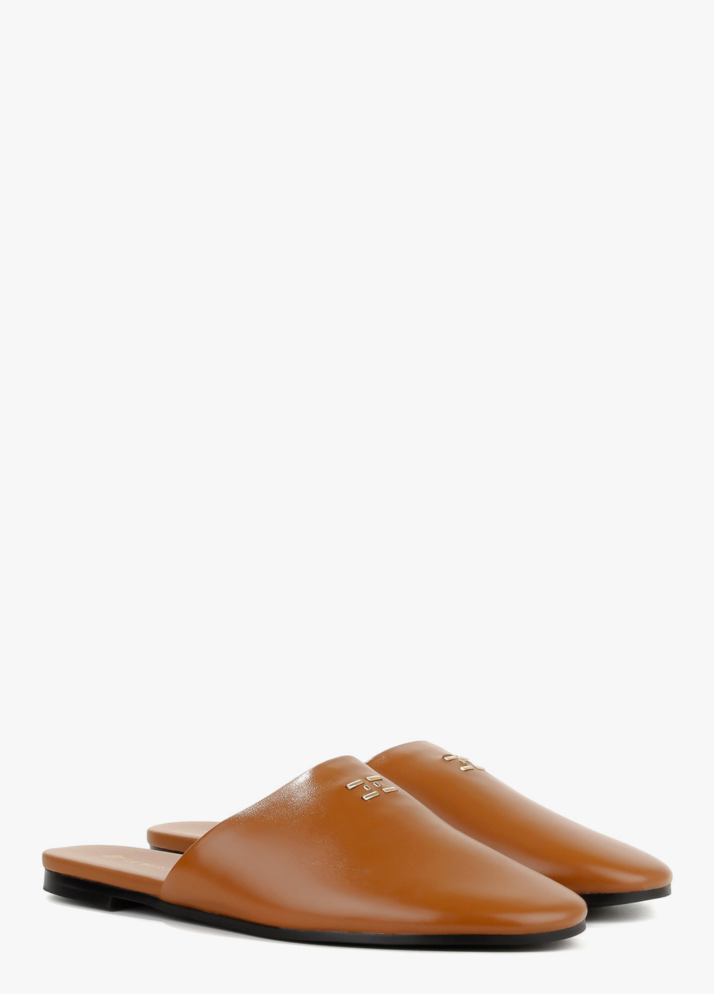 Рыжие мюли Le'BERDES с пряжкой на низком каблуке