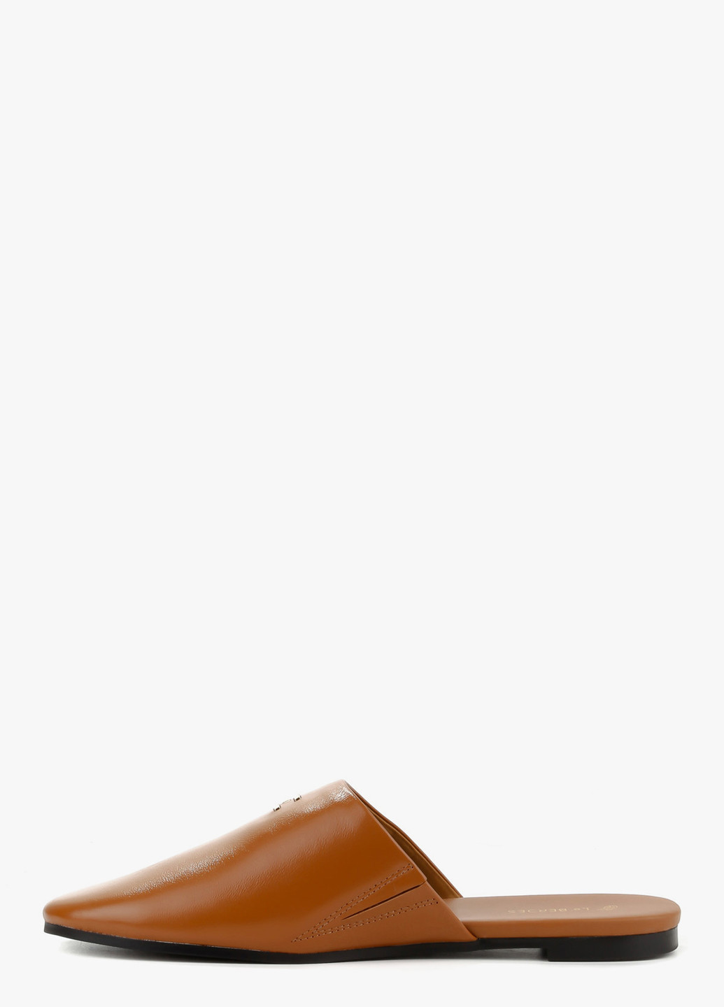 Рыжие мюли Le'BERDES с пряжкой на низком каблуке