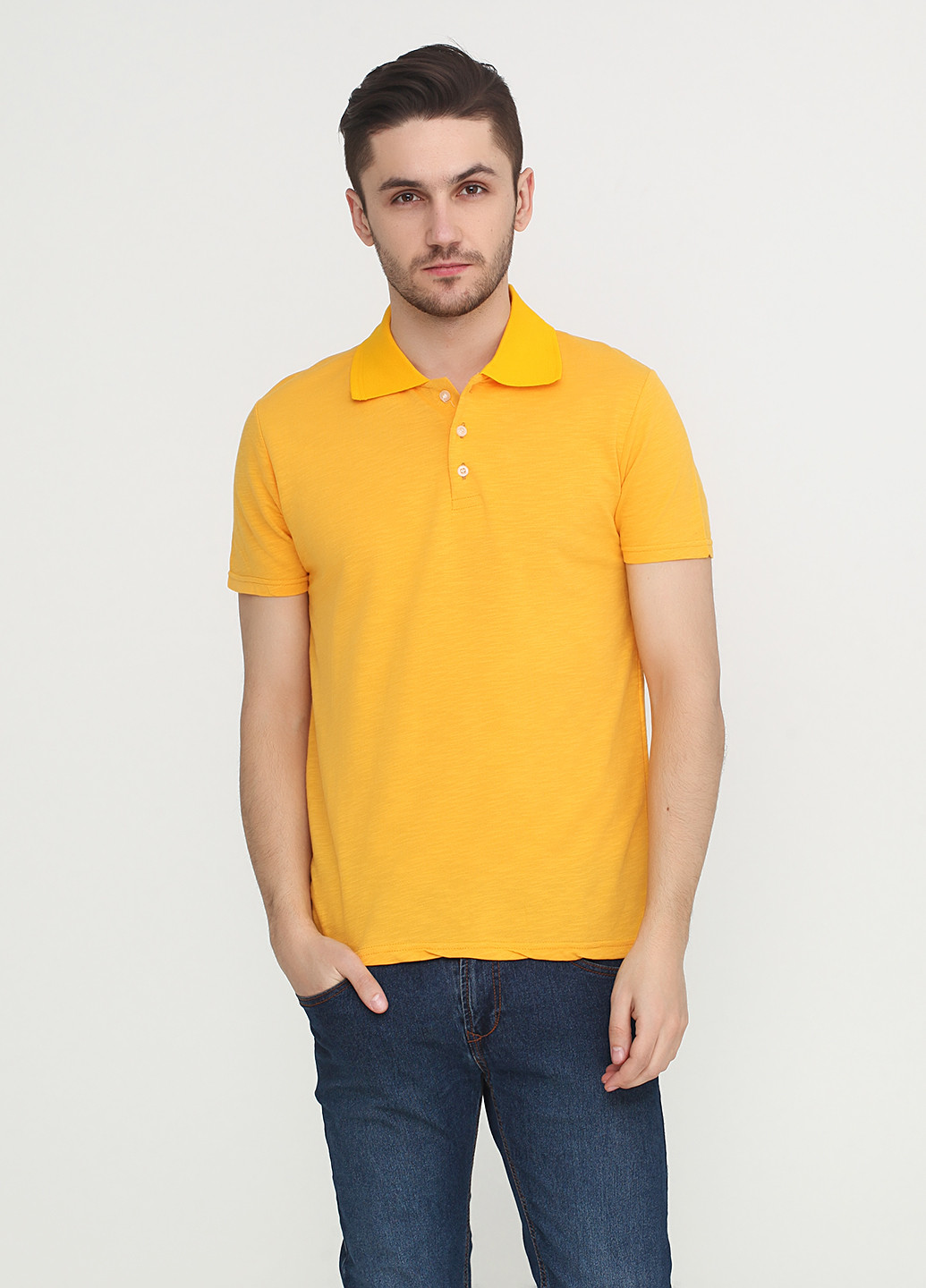 Желтая футболка-поло для мужчин Chiarotex с логотипом