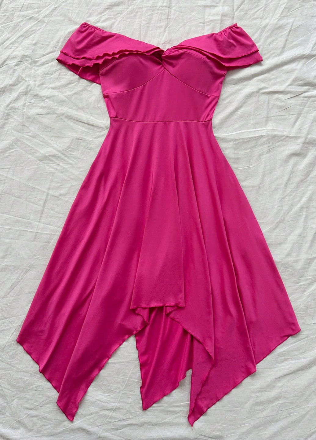 Малиновое коктейльное, кэжуал платье в стиле ампир, с открытыми плечами SHEIN однотонное