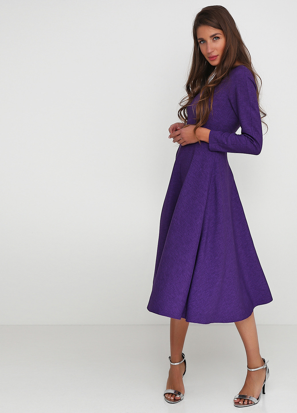 Фиолетовое кэжуал платье Jhiva однотонное