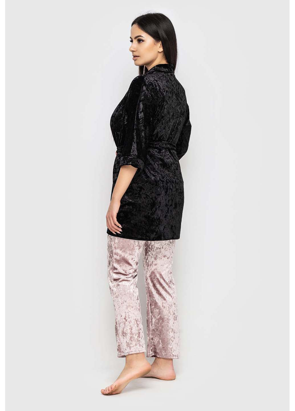 Комбінований демісезонний комплект халат + майка + брюки Ghazel