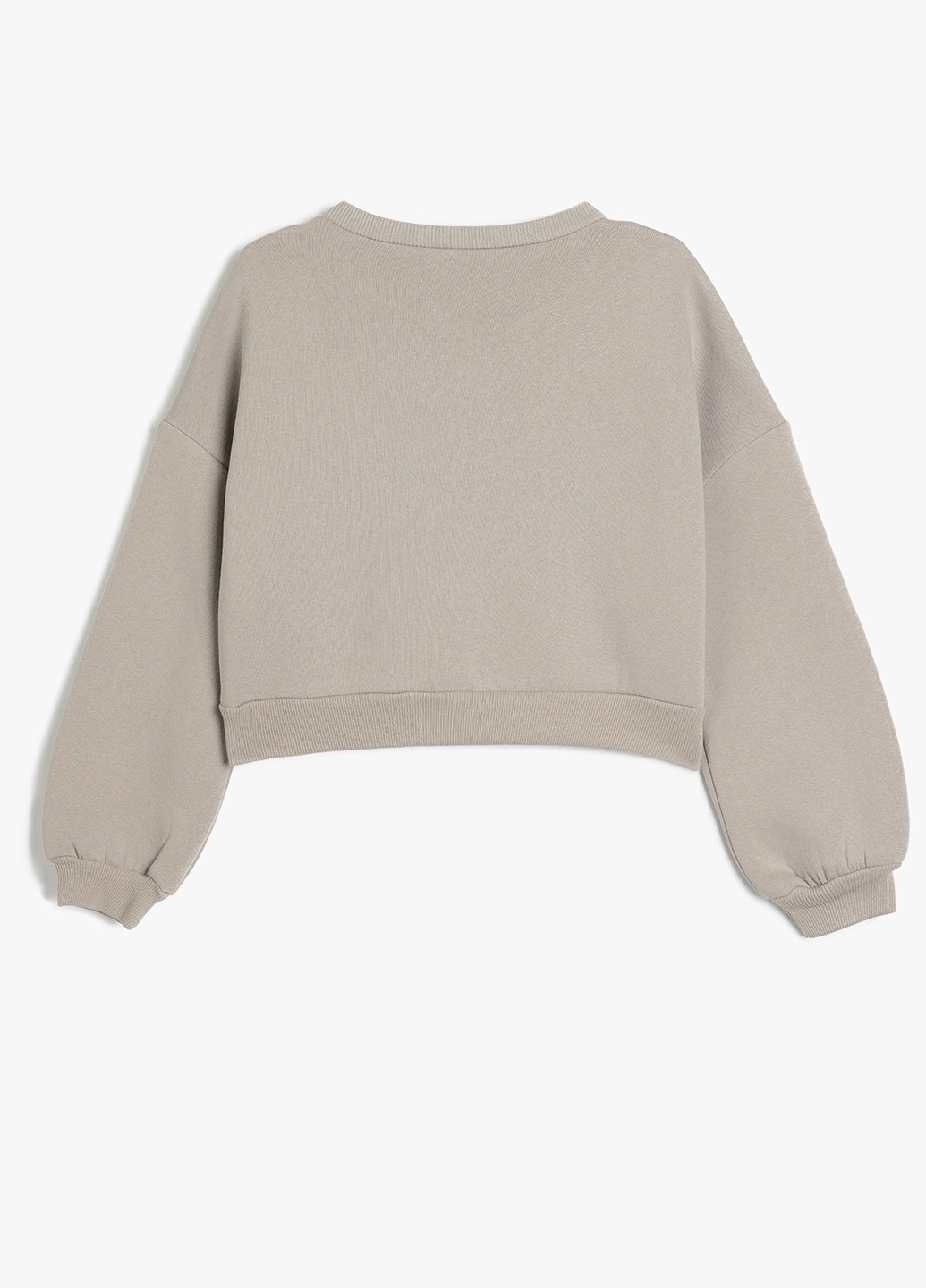 KOTON свитшот надпись серый кэжуал хлопок, трикотаж с начесом