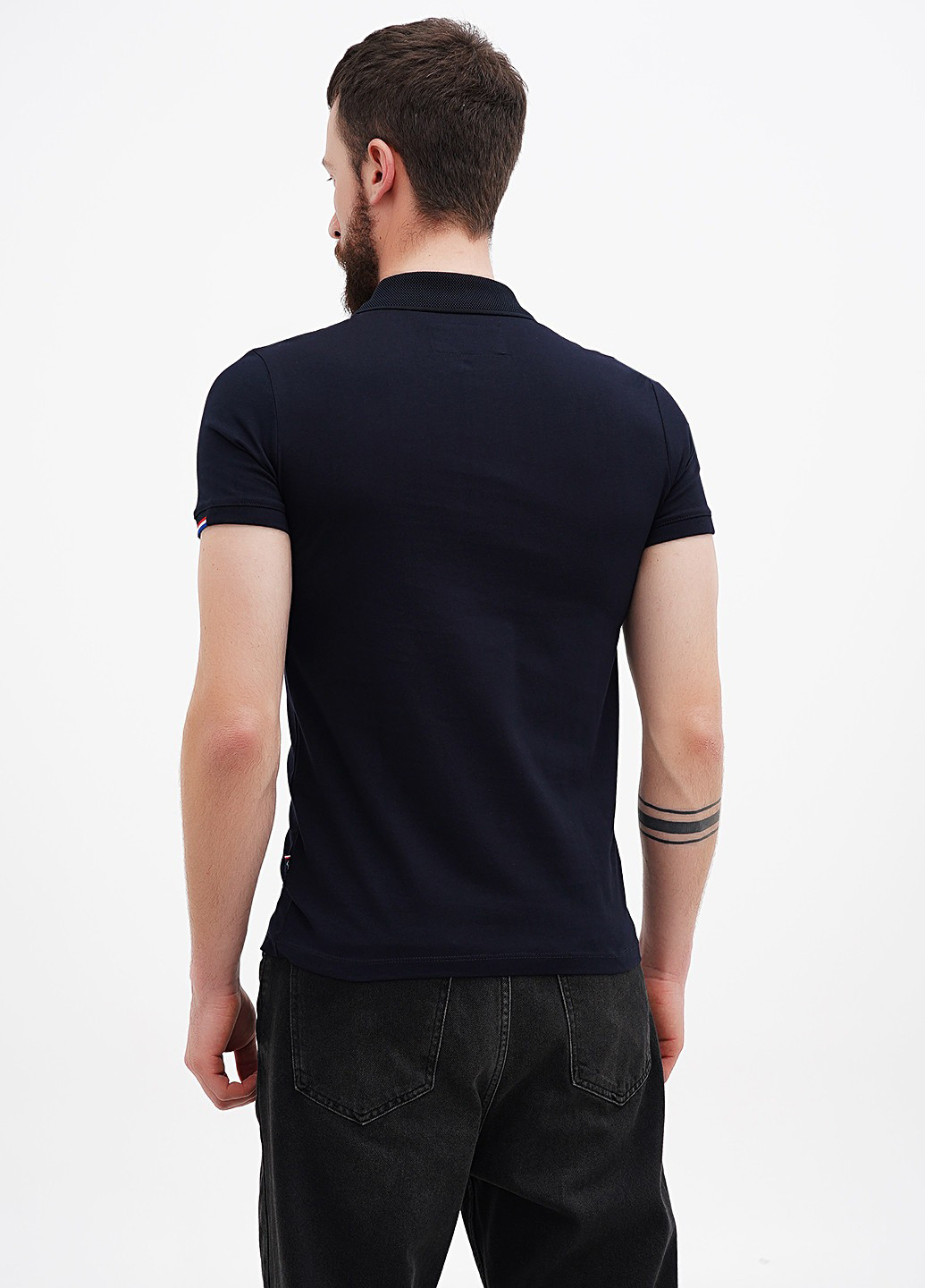 Темно-синяя футболка-поло для мужчин Benson & Cherry однотонная