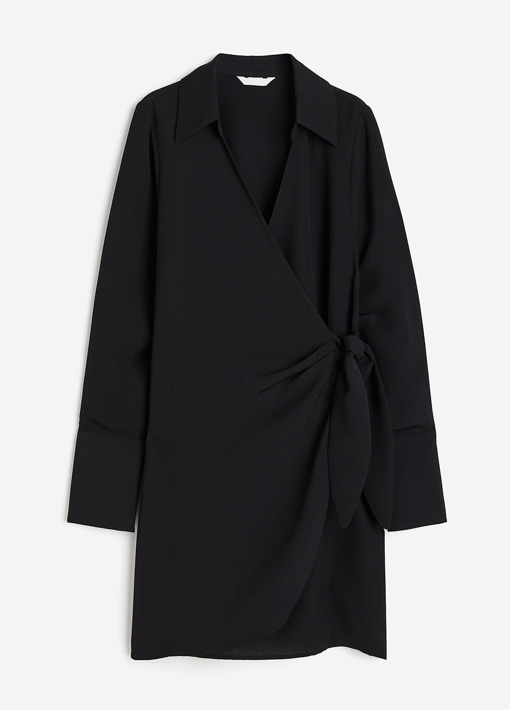 Чорна кежуал сукня на запах H&M однотонна