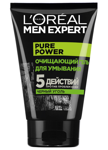 Очищувальний гель для вмивання "5 дій проти проблемної шкіри" Men Expert Pure Power L'Oreal Paris (250301717)