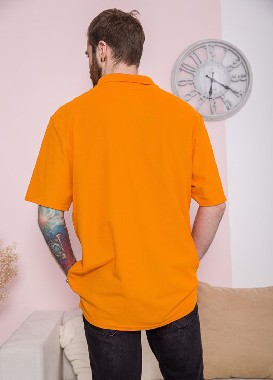 Оранжевая футболка-поло для мужчин Ager однотонная