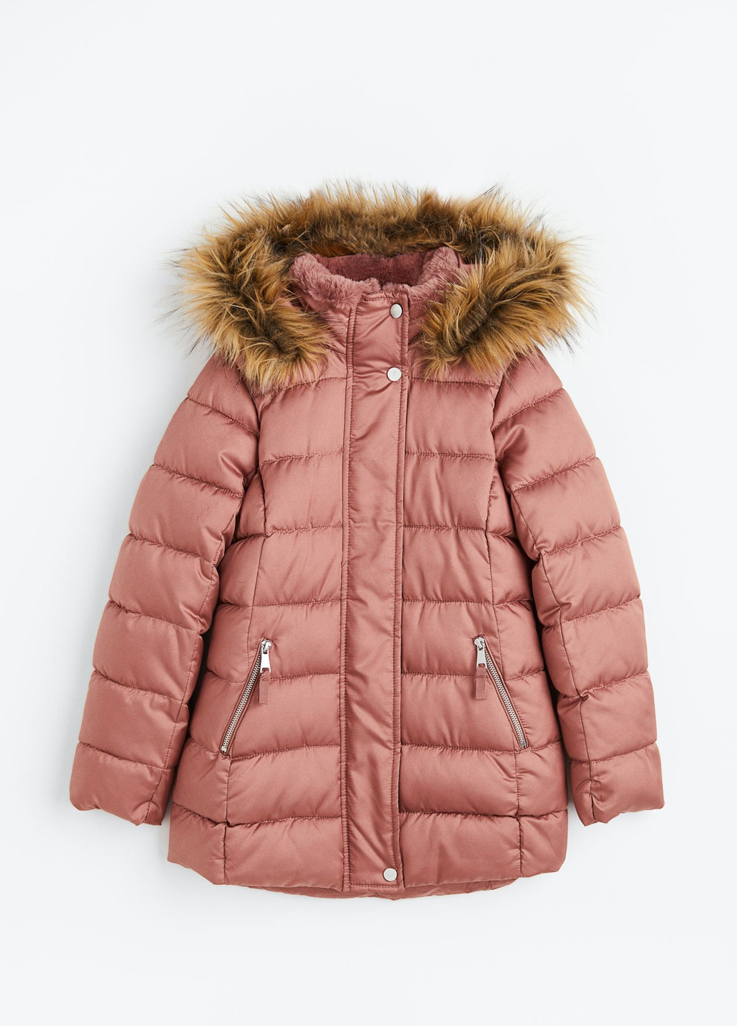 Розово-коричневая зимняя куртка H&M