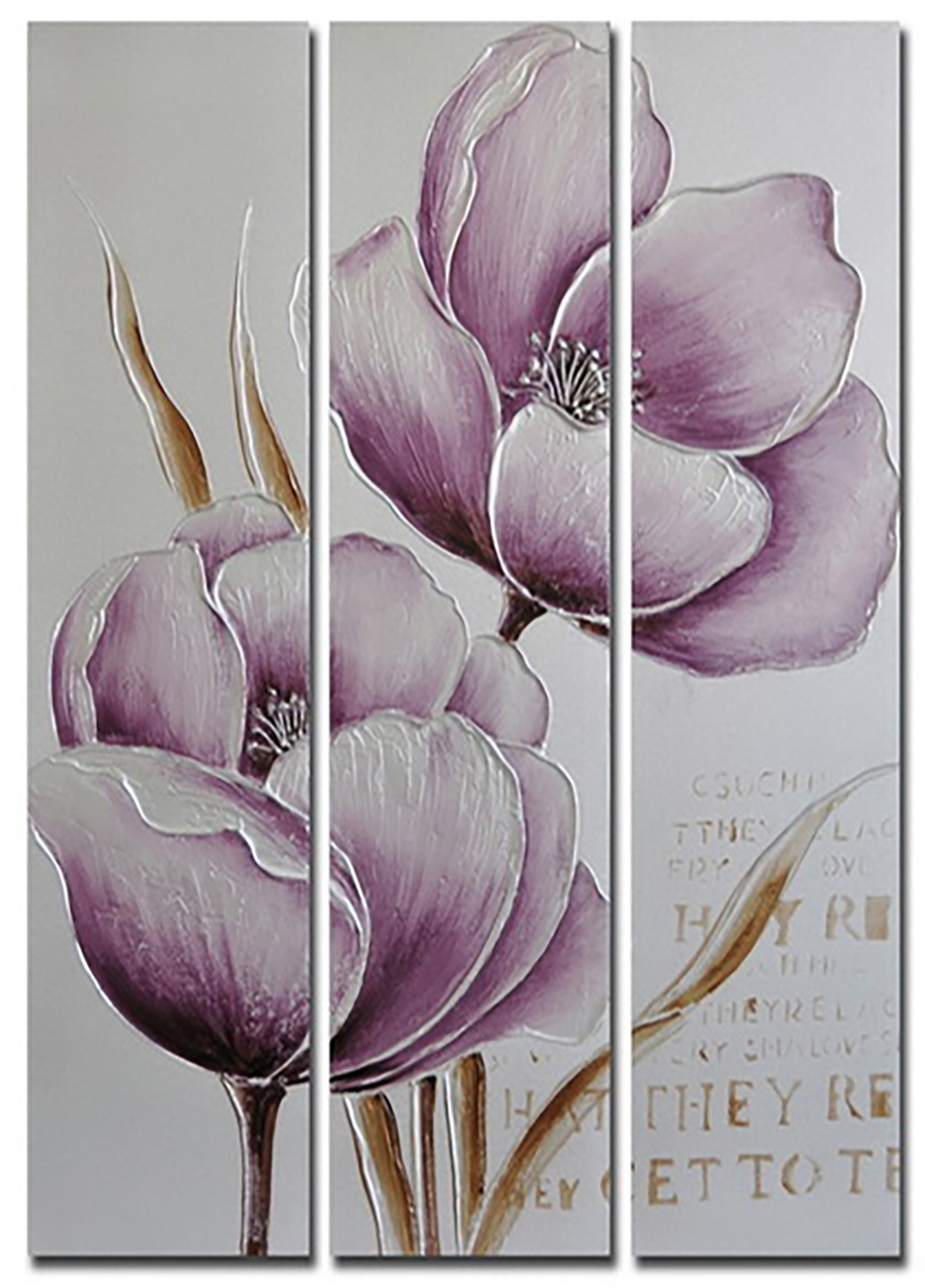 Картина (Триптих) Квіти. Ручна робота QP33 Brille (221307251)