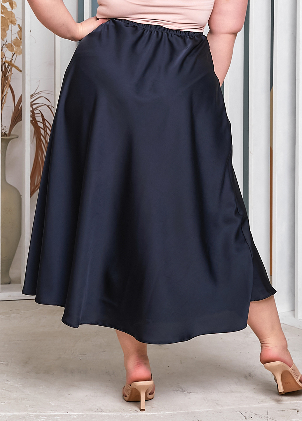 Темно-синяя кэжуал однотонная юбка Elfberg клешированная