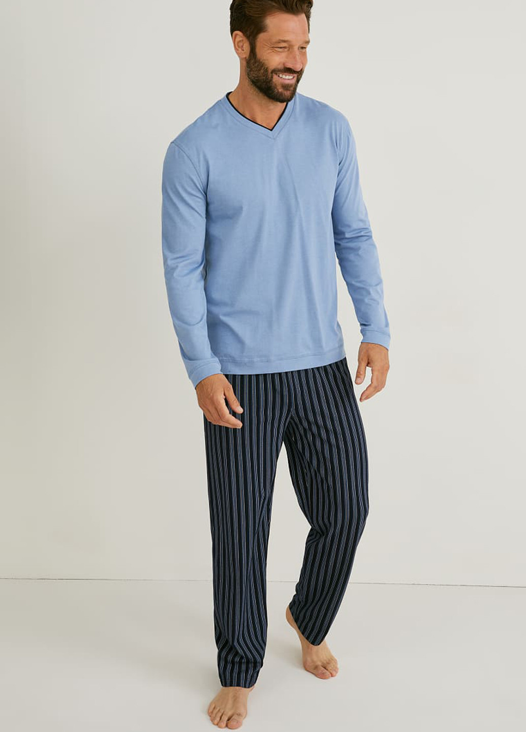 Блакитний демісезонний комплект (лонгслів, брюки) C&A