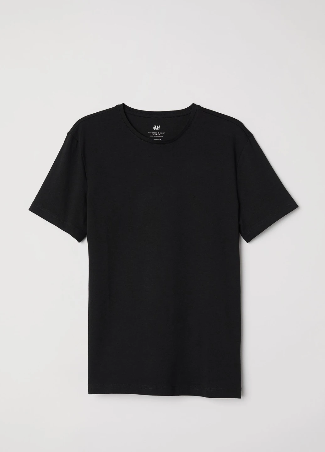 Черная футболка slim fit H&M