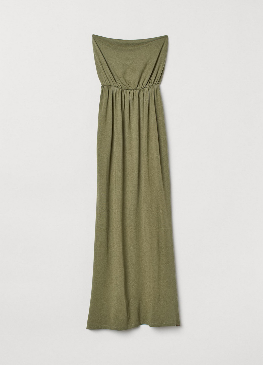 Зеленое кэжуал платье с открытыми плечами H&M однотонное