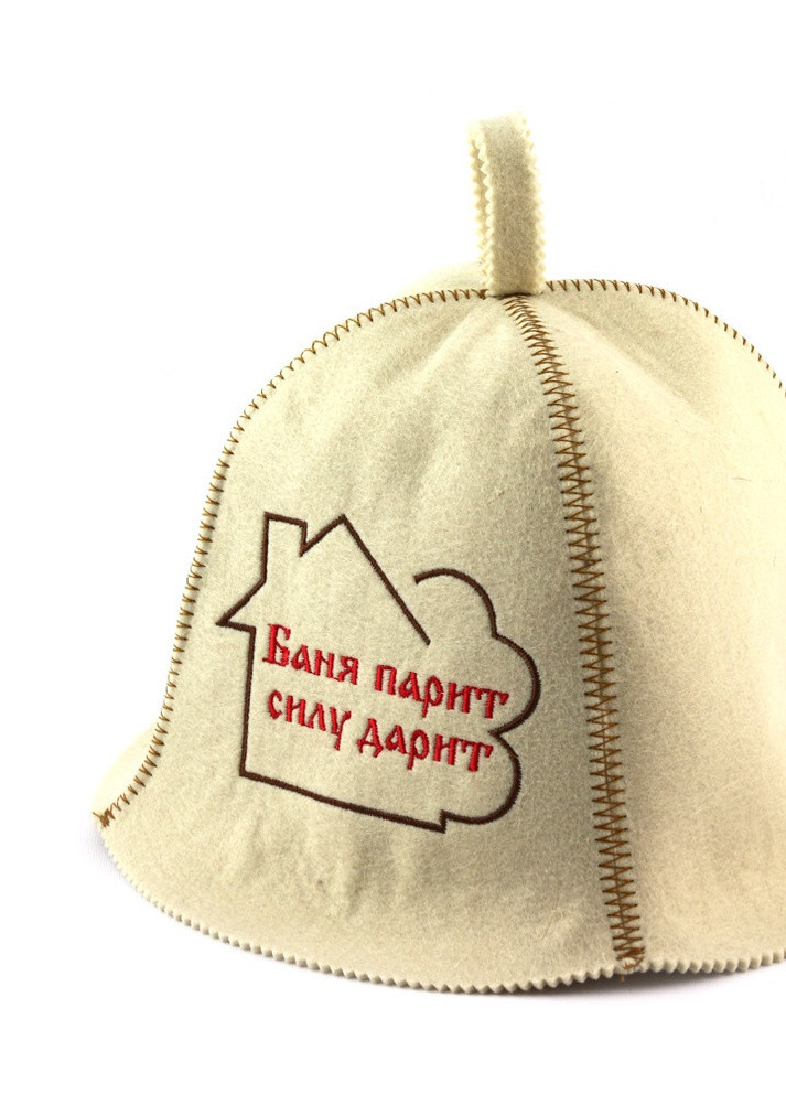 Банная шапка "Баня парит силу дарит", искусственный фетр, белый (LA-289) Luxyart (252611375)