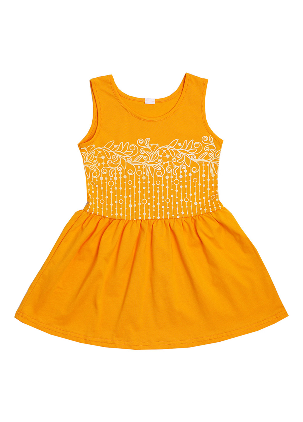 Оранжевое кэжуал платье бэби долл Валери-Текс с рисунком