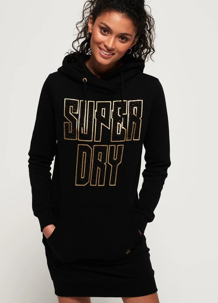 Чорна кежуал сукня Superdry однотонна