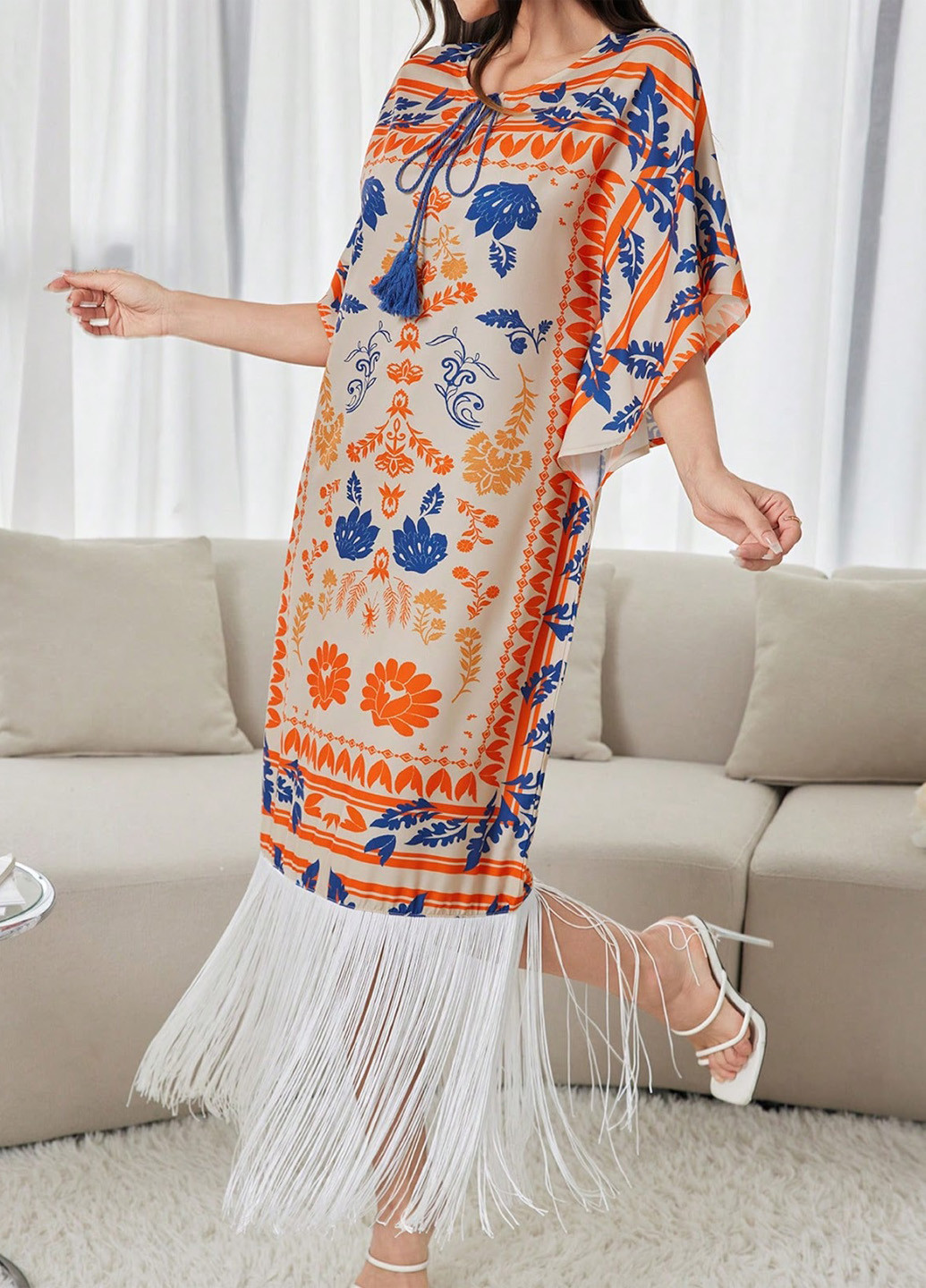 Комбінована кежуал сукня оверсайз SHEIN з абстрактним візерунком